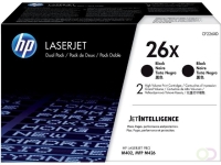 HP 26X originele high-capacity zwarte LaserJet tonercartridges, 2-pack (CF226XD)
