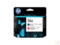 HP 744 matzwarte/chromatisch rode DesignJet printkop (F9J88A)