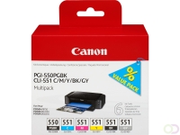 Canon 6496B005 inktcartridge 6 stuk(s) Origineel Foto zwart, Foto cyaan, Foto grijs, Foto magenta, Zwart, Fotogeel (6496B005)