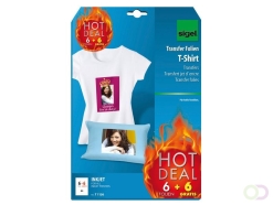 Inkjetfolie Sigel A4 Transfer blanco 6 stuks voor lichte kleding/textiel  6 gratis
