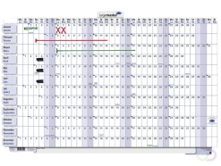 Jaarplanner 2027 Legamaster 90x60cm horizontaal gelamineerd en oprolbaar Engelstalig