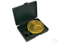 8-delige gatenzaagset voor hout, geel & zwart, zaagdiepte 25mm, compleet met accessoires
