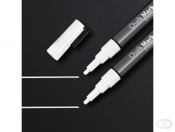 krijtmarker Sigel 1-2mm afwasbaar 2 stuks wit