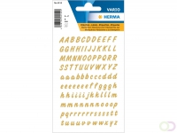 Letters 8 mm A-Z watervast folie transparant goud 2 vellen