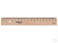 liniaal Aristo 17cm hout met metaalinleg