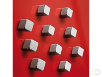 Magneten Sigel voor glasbord set 10stuks zilverkleurig C5 sterk 10x10x10mm