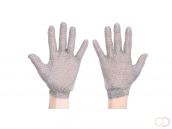 Maliënkolder handschoen maat Medium, Silver