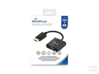 MediaRange DisplayPort™ to VGA (HD15) converter, VGA socket/DP plug, 15cm, black