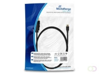 MediaRange HDMI™ to Micro HDMI™ High Speed connection cable with Ethernet, gold-plated contacts, 10.2 Gbit/s data transfer rate,
