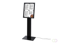 Menustandaard Zwart LED 4x A4