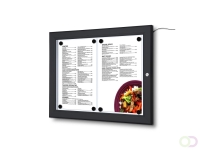 Menubord LED Zwart 2x A4 Outdoor