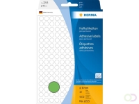 Etiket HERMA 2215 rond 8mm groen 5632stuks