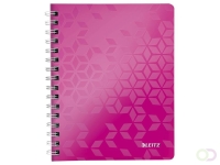 Notitieboek Leitz WOW A5 spiraal PP lijn roze