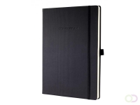 Notitieboek Conceptum Pure A4 zwart gelinieerd hardcover. Genummerde pagina's, inhoudsopgave, sluiting d.m.v.