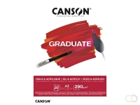 Schilderpapier Canson Graduate Oil & Acrylic 20vel 290gr A3 natuurlijk wit