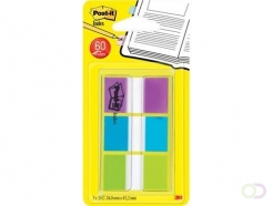 Post-it Index standaard, ft 25,4 x 43,2 mm, blister met 3 kleuren, 20 tabs per kleur