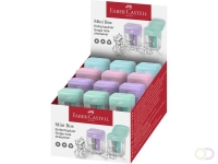 Puntenslijper Faber-Castell mini assorti display 24 stuks 6x blauw,6x roze, 6x paars, 6x turquoise