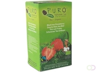 Puro Bio thee Aardbei, zwarte thee, fairtrade, pak van 25 zakjes