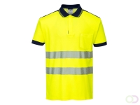 PW3 Hi-Vis Poloshirt Korte Mouw maat XS, Yellow/Navy