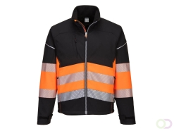 PW3 Hi-Vis Softshell jack (3L) Klasse 1 maat 4XL, Black/Orange