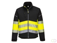 PW3 Hi-Vis Softshell jack (3L) Klasse 1 maat S, Black/Yellow