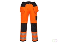 PW3 Hi-Vis Stretch Broek met Holsterzakken maat 38, Orange/Black