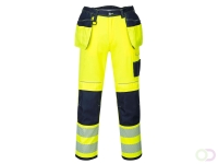 PW3 Hi-Vis Werkbroek met Holster Pockets maat 28, Yellow/Navy