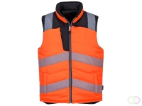 PW3 Hoge zichtbaarheid Bodywarmer 2 zijde draagbaar. maat L, Orange/Black