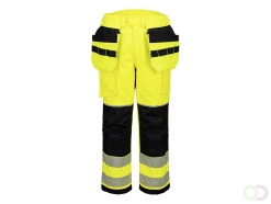 PW3 Vlamvertragende Modaflame Hi-Vis winterbroek met holsterzakken maat L, Yellow/Black