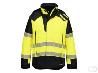 PW3 Vlamvertragende Modaflame Regen Hi-Vis winterjas maat L, Yellow/Black