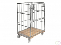 Rolcontainer houten vloer 500 kg met rem