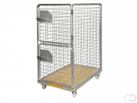 Rolcontainer houten vloer met rem