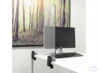 Scheidingsscherm Bureau/Tafel, Plexiglas transparant, incl. 2x bureauklem enkel bureau, 58x75 cm