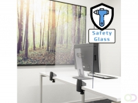 Scheidingsscherm Bureau/Tafel, veiligheidsglas, exclusief voeten, 58x120x0,4 cm