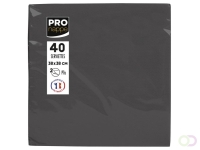 Servet Pronappe 1/4 vouw 2-laags 380x380mm 40 vel zwart
