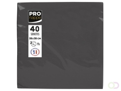 Servet Pronappe 1/4 vouw 2-laags 380x380mm 40 vel zwart