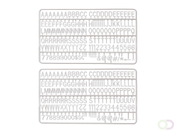 Set van Witte Plastic Letters voor Letterbord Zwart