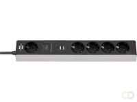 Stekkerdoos Brennenstuhl 5 voudig 1 2 USB C Power Delivery 1.5 meter grijs/zwart