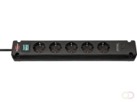 Stekkerdoos Brennenstuhl Bremounta 5vdig incl 2 USB C 3 meter zwart