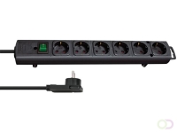 Stekkerdoos Brennenstuhl Comfort Plus 6vdig incl platte stekker 2m zw