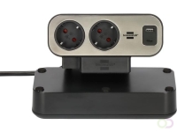 Stekkerdoos Brennenstuhl bureau Estilo 10vdig incl 1 USB C, 1 USB A, 2m zi/zw