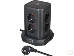 Stekkerdoos Brennenstuhl toren 8 voudig met 2x USB A 1x USB C PD zwart