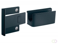 Stiftenhouder, antraciet, inclusief magnetische clip voor bevestiging aan het glas-magneetbord, kunststof, 75x37x35