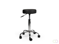 Tabouret kruk Office standaard met gasveer harde wielen zw