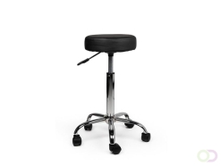 Tabouret kruk Office standaard met gasveer harde wielen zw