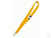 Textielkoord Durable 8137 met karabijnhaak geel