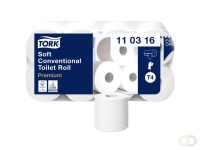 Tork Premium toiletpapier extra soft, 3-laags, 250 vellen, systeem T4, wit, pak van 8 rollen