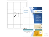 Etiket HERMA 8670 A4 63.5x38.1mm folie transparant mat 525 stuks