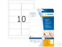 Transparante inkjet etiketten A4 96x50.8mm 25 vel