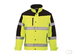 Twee Kleuren Softshell Jack (3L) maat L, Yellow